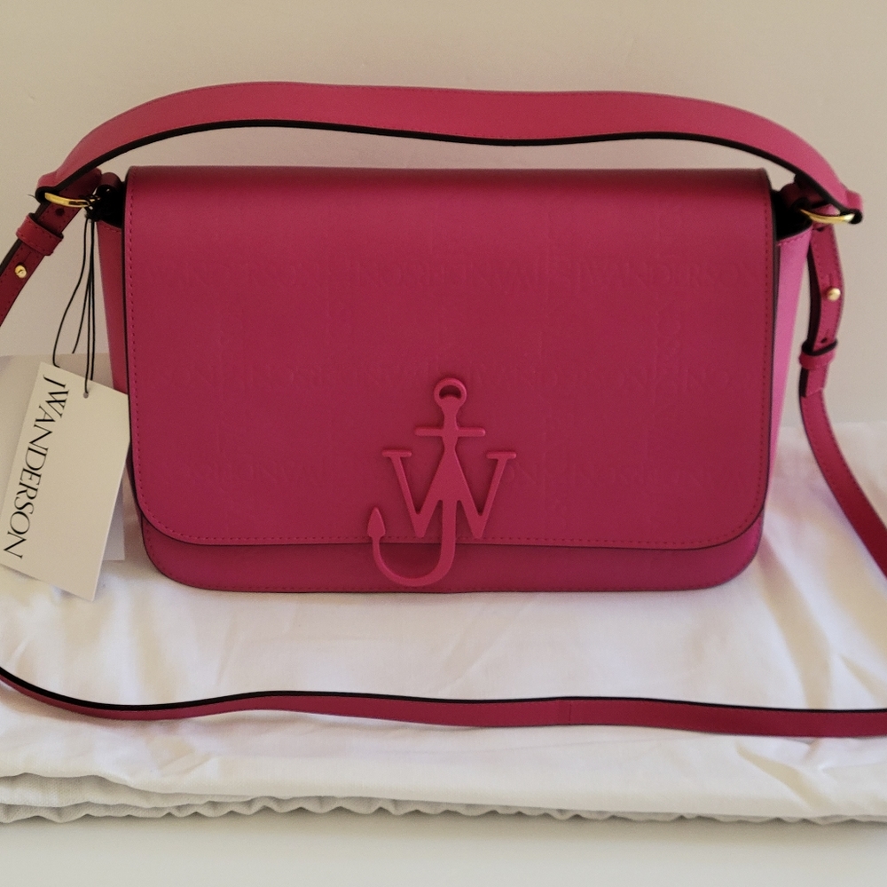 JW ANDERSON Anchor Logo-Embossed Leather Crossbody Bag